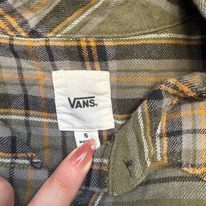 Vans Olive and Mustard Plaid Shirt